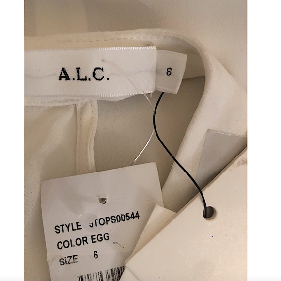 A.L.C. Moran Keyhole Sleeveless Silk Top off white - Picture 10 of 14